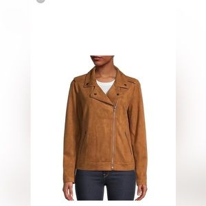 Old Navy Tan Suede Moto Jacket